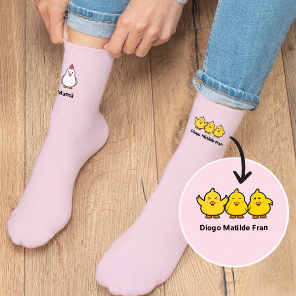 Meias Pintainhos com Nomes Personalizados