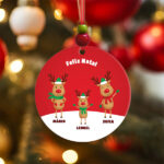 Miniatura de Pack de Enfeites para Árvore de Natal Renas com Nomes Personalizados