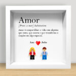 Miniatura de Quadro com Minifiguras Lego Amor com Texto e Nomes Personalizados