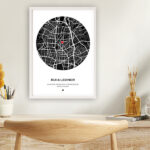 Miniatura de Póster Mapa do Amor com Localização Personalizada