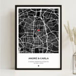 Miniatura de Póster Mapa do Amor com Localização Personalizada