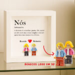 Miniatura de Quadro com Minifiguras Lego Amor com Texto e Nomes Personalizados