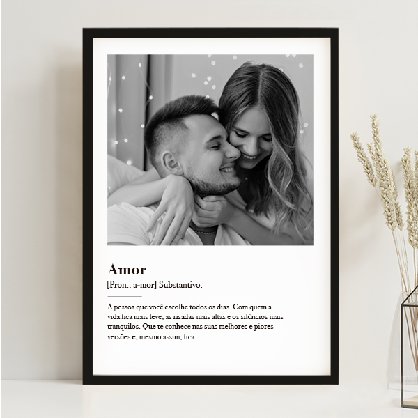 Póster Significado do Amor com Foto e Texto Personalizados