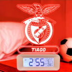 Miniatura de Relógio Despertador com Luz Escudo Benfica personalizado