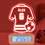 Miniatura de Relógio Despertador com Luz Camisola de Futebol personalizada