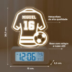 Miniatura de Relógio Despertador com Luz Camisola de Futebol personalizada