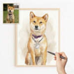 Póster com Ilustração em Aguarela de Animal de Estimação Personalizada Miniatura de Póster com Ilustração em Aguarela de Animal de Estimação Personalizada