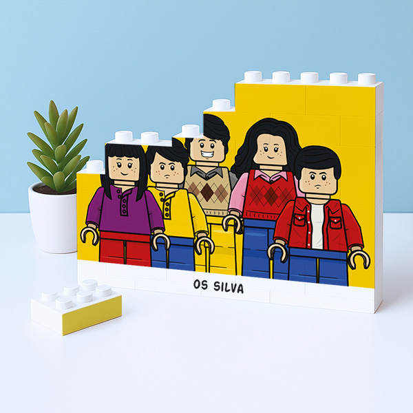 Puzzle de Blocos com Texto e Bonecos Lego personalizados