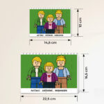 Miniatura de Puzzle de Blocos com Texto e Bonecos Lego personalizados