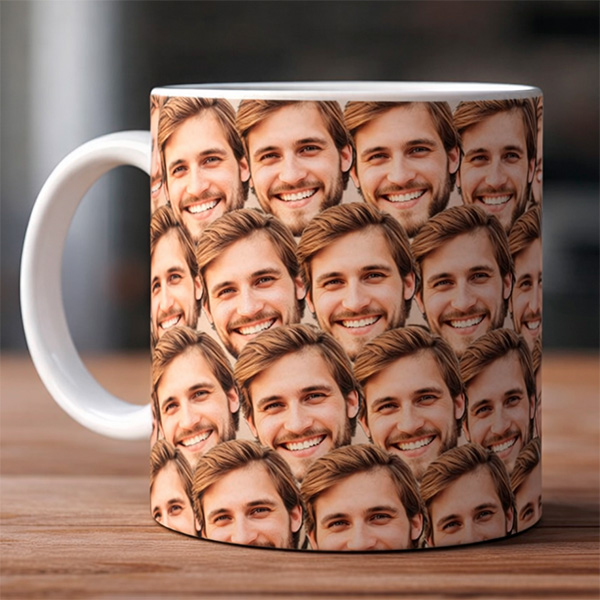 Caneca com rostos de fotografia personalizada