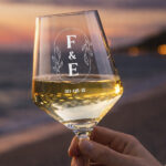 Miniatura de Conjunto de 2 copos personalizados com iniciais e data