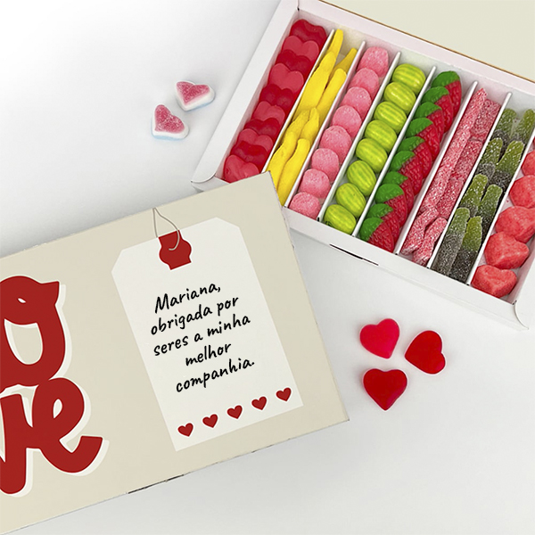 Caixa de Doces personalizada com Textos