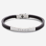 Pulseira de Homem Simples com Texto Personalizado Miniatura de Pulseira de Homem Simples com Texto Personalizado