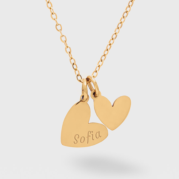 Colar Corações com Texto personalizado