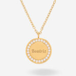 Miniatura de Colar redondo com brilhantes com texto personalizado