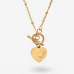 Colar Coração com Argola e Texto personalizado Miniatura de Colar Coração com Argola e Texto personalizado