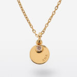 Colar redondo com strass e texto personalizado Miniatura de Colar redondo com strass e texto personalizado