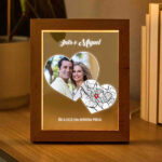 Miniatura de Candeeiro Corações personalizado com Mapa do Amor e Fotos