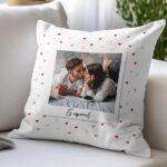 Miniatura de Almofada Polaroid com Corações com Foto e Texto personalizado