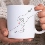 Miniatura de Caneca Mãos Unidas com Nomes personalizada