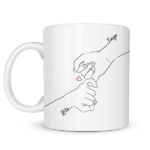 Miniatura de Caneca Mãos Unidas com Nomes personalizada