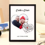 Miniatura de Placa Corações com Mapa do Amor e Fotos personalizada