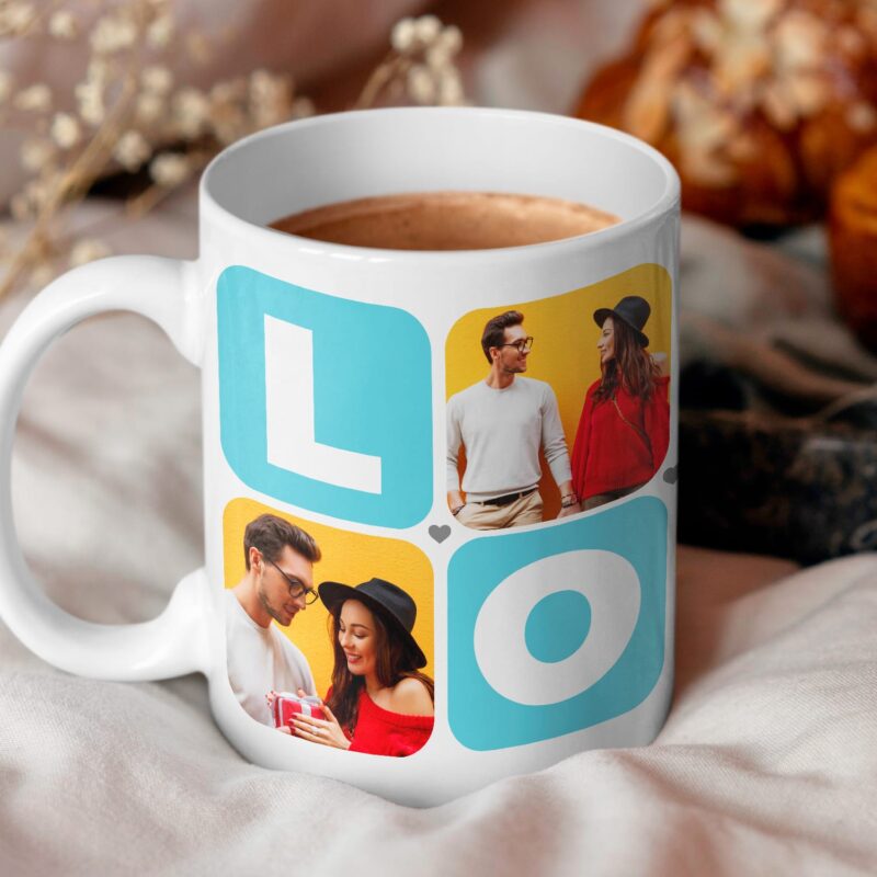 Caneca Love personalizada com 5 fotos