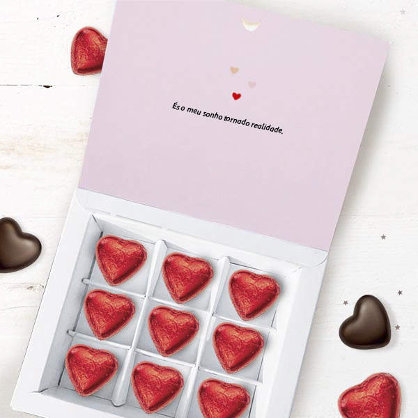 Caixa de Doces Polaroid Corações personalizada com Foto e Texto