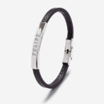 Miniatura de Pulseira de Homem Simples com Texto Personalizado