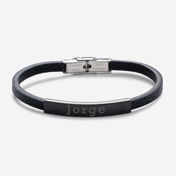 Pulseira de Homem Simples com Texto Personalizado