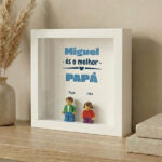 Miniatura de Quadro com minifiguras tipo Lego És o Melhor Papá e Nomes Personalizados