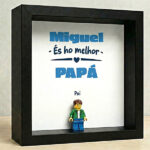 Miniatura de Quadro com minifiguras tipo Lego És o Melhor Papá e Nomes Personalizados