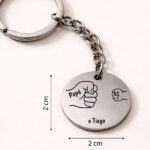 Miniatura de Porta-chaves Redondo Papá com Design de Punhos e Nomes personalizados