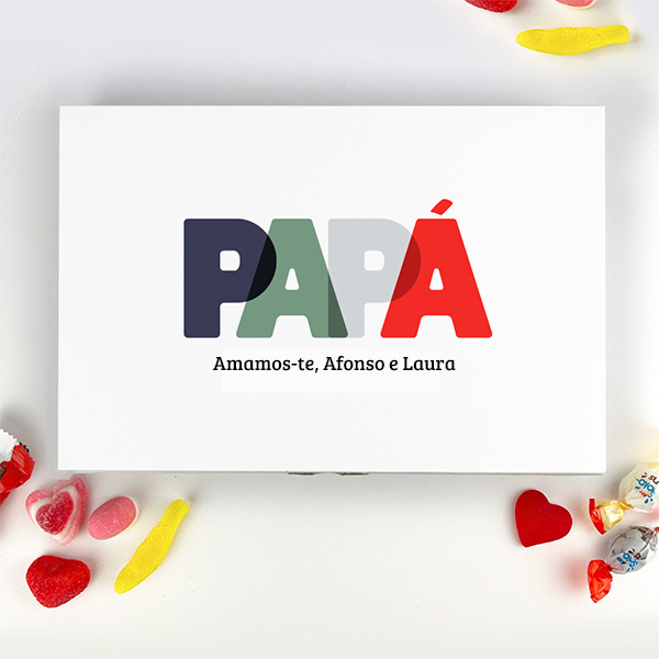 Caixa de Doces Papá Colorida personalizada