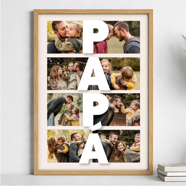 Póster Papá Vertical com Fotos Personalizadas