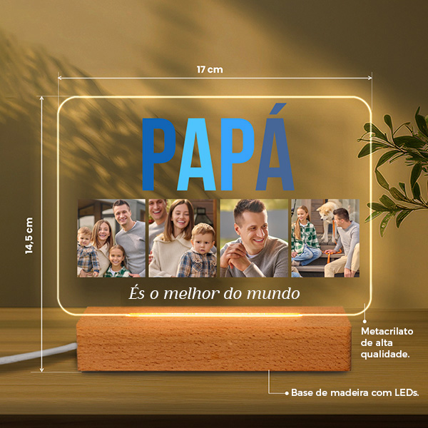 Candeeiro Papá multicolor personalizada