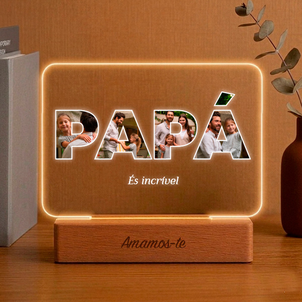 Candeeiro Papá com Fotos personalizada
