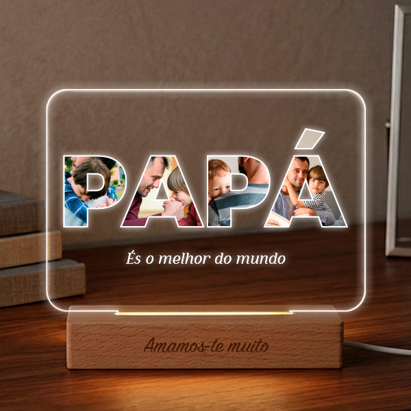 Candeeiro Papá com Fotos personalizada