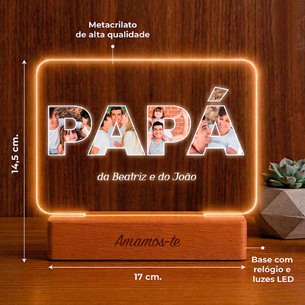 Candeeiro Papá com Fotos personalizada
