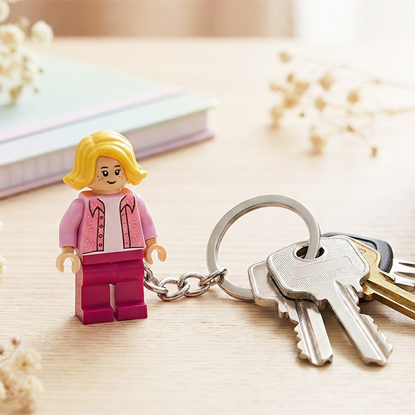 Porta-chaves com Minifigura tipo LEGO personalizada