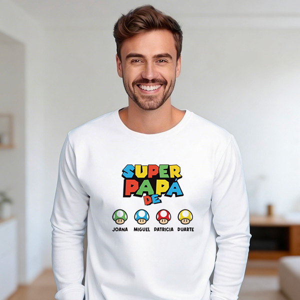 Pijama Super Papá com Nomes personalizados