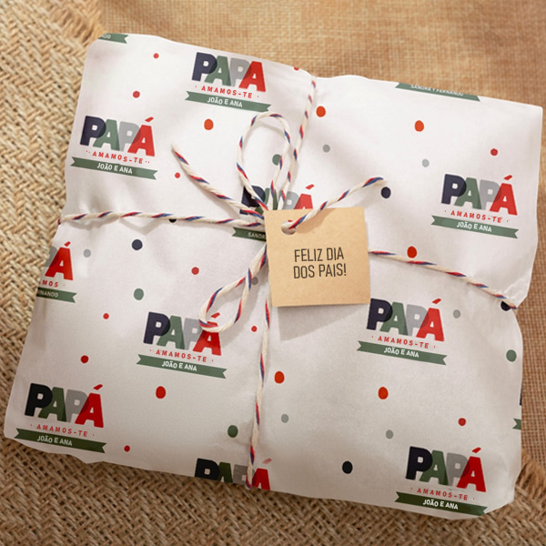 Papel de Embrulho Papá com Texto personalizado