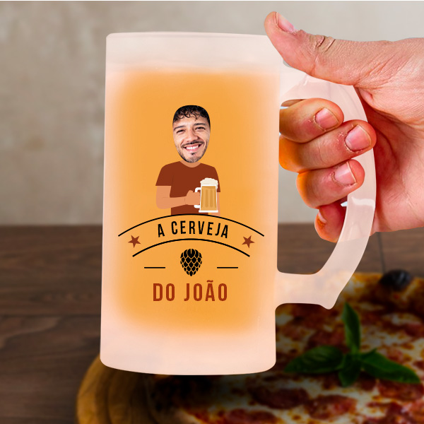 Caneca de Cerveja do Papá com Foto Personalizada