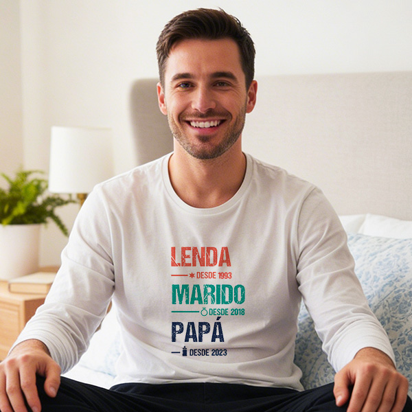 Pijama Lenda, Marido e Papá com Texto personalizado
