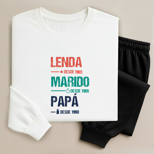 Pijama Lenda, Marido e Papá com Texto personalizado