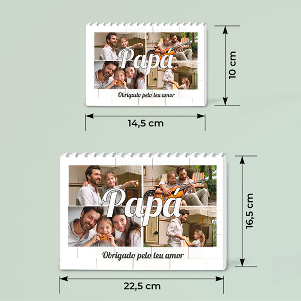 Puzzle Papá com Colagem de 4 Fotos Personalizadas
