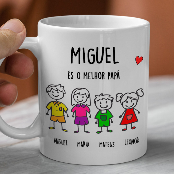 Caneca Bonecos com Texto personalizada