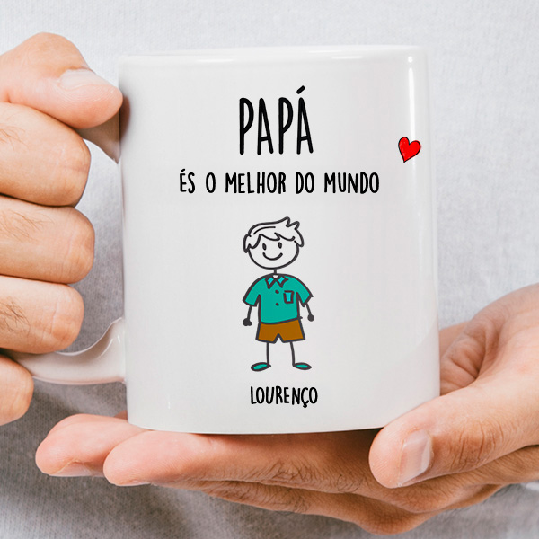 Caneca Bonecos com Texto personalizada