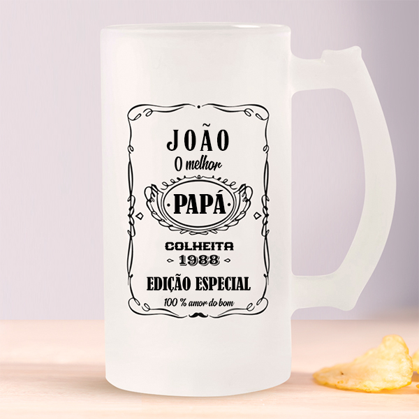Caneca de Cerveja Etiqueta Whisky personalizada