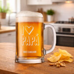 Miniatura de Caneca de Cerveja I Love Papá com Texto personalizado